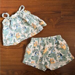 Bluey Summer Top and Shorts Set Size 5T